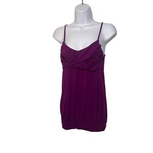 Twenty One Y2k 90s Purple Ruched Bust Babydoll Spaghetti Strap Tank Top L
